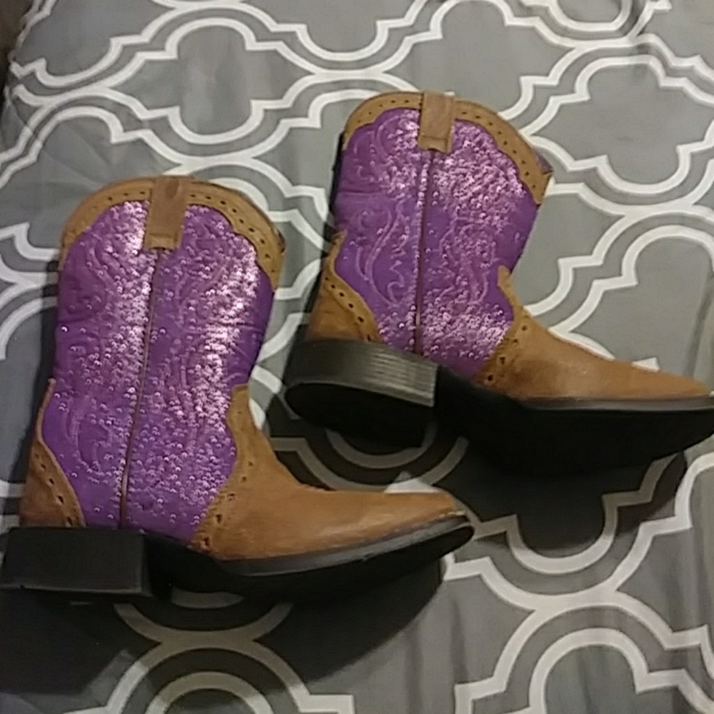 Girls ariat purple glitter cowgirl boots